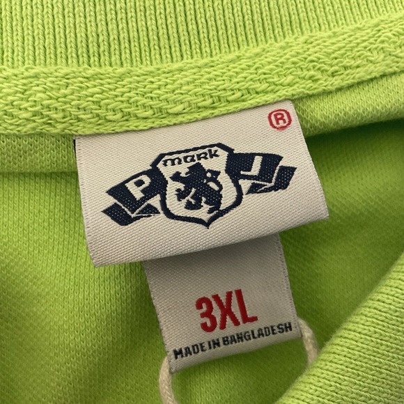 PJ Mark Mens 3XL Lime Green Short Sleeve Polo Shirt Cotton New With Tags - Picture 4 of 11